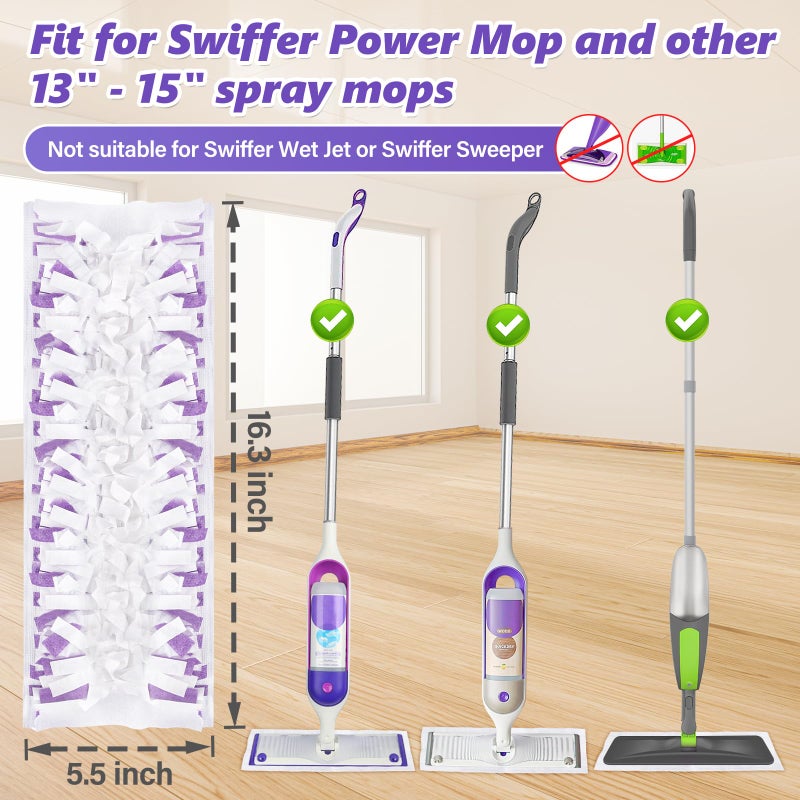 EHADOO Disposable Mop Pads Refills for Swiffer Powermop: 20 Pcs Wet Dry Pad for Multi-Surface Floor Cleaning - Mopping Replacement for Tile Hardwood - Sweeping Cloths for Home Kichen - Image 2